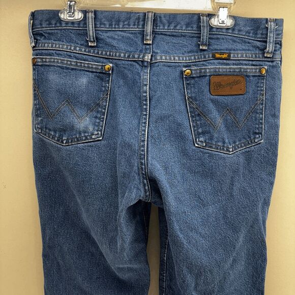 Wrangler Jeans Mens 34x30 Blue Denim Slim Fit Western Cowboy 36MWZPD Pants - Picture 4 of 8